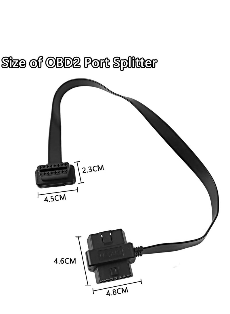 Generic OBD2 Extension Cable, OBDII Extend Cable Adapter, Full 16Pin Male to 2PCs Female for Car OBD Diagnostic Extender Cord Connector Reinforced PVC Material (60CM/23.6Inch)  - Image 2