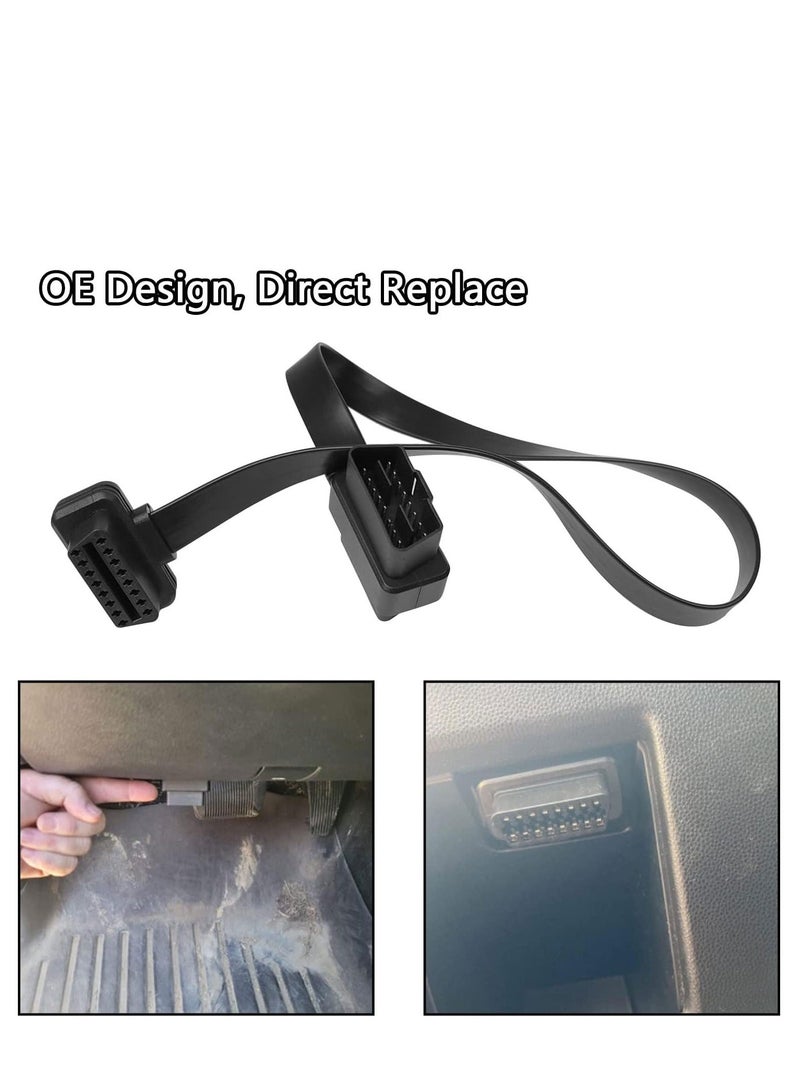 Generic OBD2 Extension Cable, OBDII Extend Cable Adapter, Full 16Pin Male to 2PCs Female for Car OBD Diagnostic Extender Cord Connector Reinforced PVC Material (60CM/23.6Inch)  - Image 4