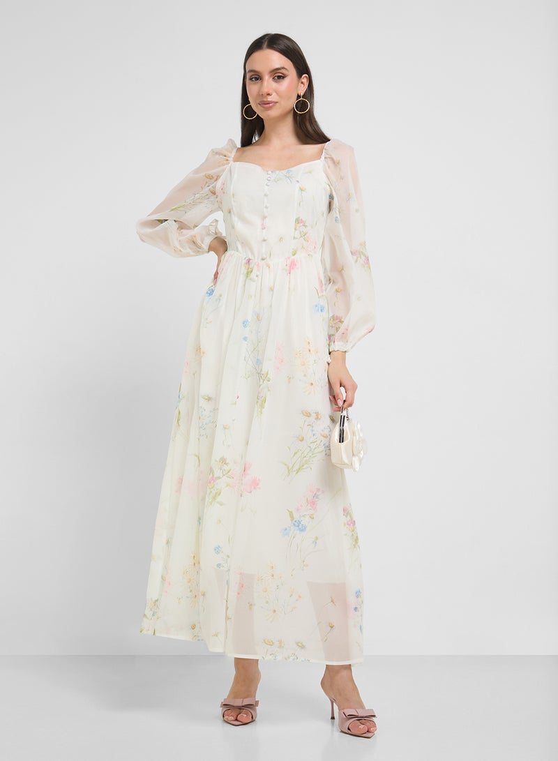 ELLA Floral Print Dress  - Image 1