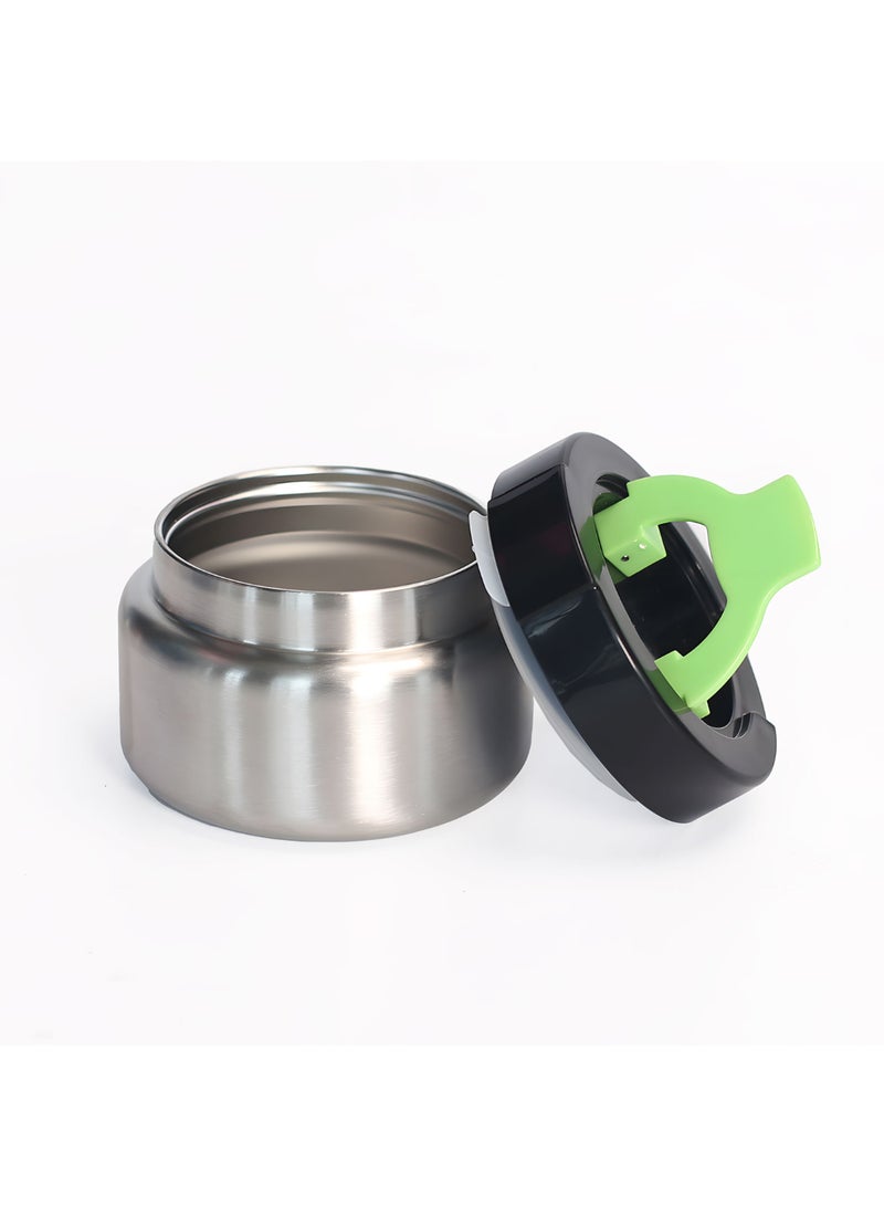 Snack Attack Black Astro Kids Bento Lunch Box with Thermos Jar – 4-Compartment Stainless Steel Leakproof Lunchbox with Silicone Seal – Cute Mermaid Artwork – Keeps Food Hot up to 5 Hrs – BPA-Free - Image 5