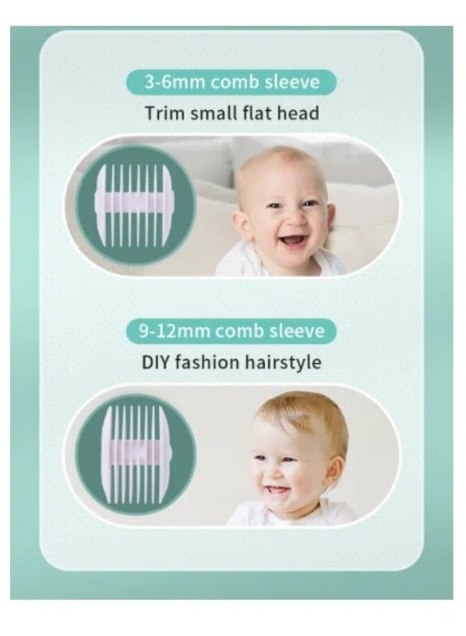 Baby electric hair clipper • Rechargeable children's shaver • Silent electric clipper • Suitable for ages 0-16 • Blue - Image 3