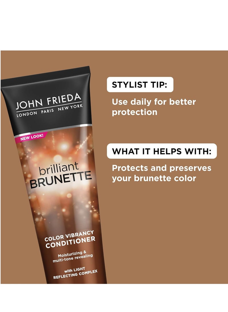 John Frieda Brilliant Brunette Multi-Tone Revealing Color Protecting Conditioner, for maintaining Color Treated Hair, Anti-Fade Conditioner, 8.45 oz, with Sweet Almond Oil and Crushed Pearls