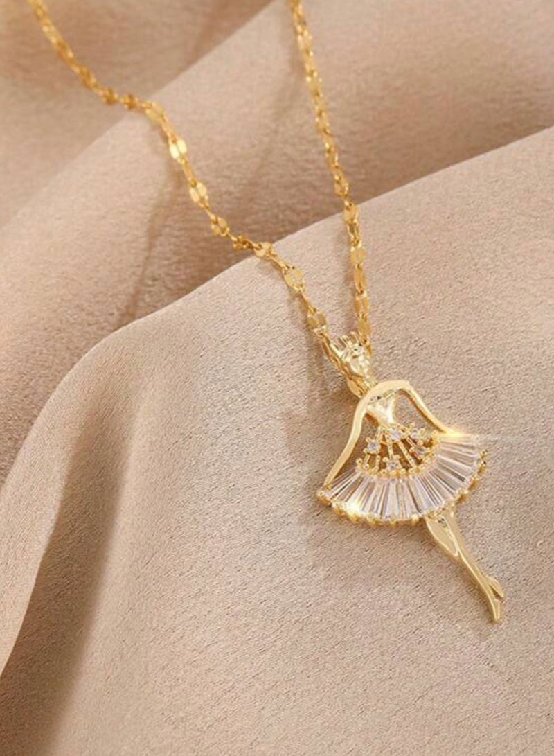 Jewelry 4You Stylish Stainless Steel 18k Gold Plated Necklace For Women - Image 1
