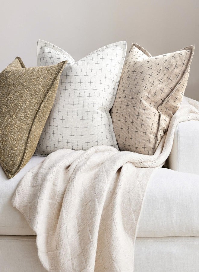 ZWJD Pillow Covers 18x18 Set of 2 Soft Polyester Textured Pillow Covers with Stylish Flange Edge Cozy Farmhouse Throw Pillows for Couch Bed Sofa Living Room - Image 4