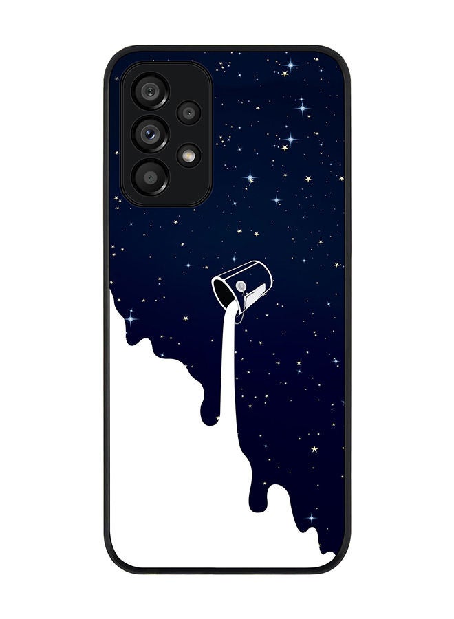 Stylizedd Rugged Black edge case for Samsung Galaxy A73 5G Slim fit Soft Case Flexible Rubber Edges Anti Drop TPU Gel Thin Cover - Milky Way - Image 1