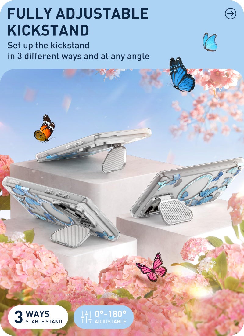 I-blason غطاء i-Blason كوزمو لهاتف سامسونج جالاكسي S24 ألترا مع غطاء كاميرا وحامل، [يدعم MagSafe] غطاء أنيق 360 كامل مع واقي شاشة وحامل مغناطيسي لهاتف S24 ألترا، بلو فلاي - Image 3