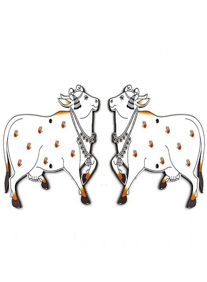 Adikala Printed Pichwai Cow MDF Cutout for Door/Wall Decoration Kit | Diwali | Dussehra | Rangoli | Pooja | Festival Gift | Wedding Decorations (12, 5 in) - Image 1