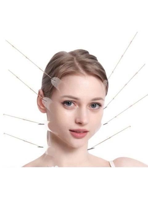 40 PCS Face Lift Sticker With Fixed Rope,Instant V-Shape Facelift Bands,Face Lifting Tapes Double Chin Reducer Face Wrinkle Patches