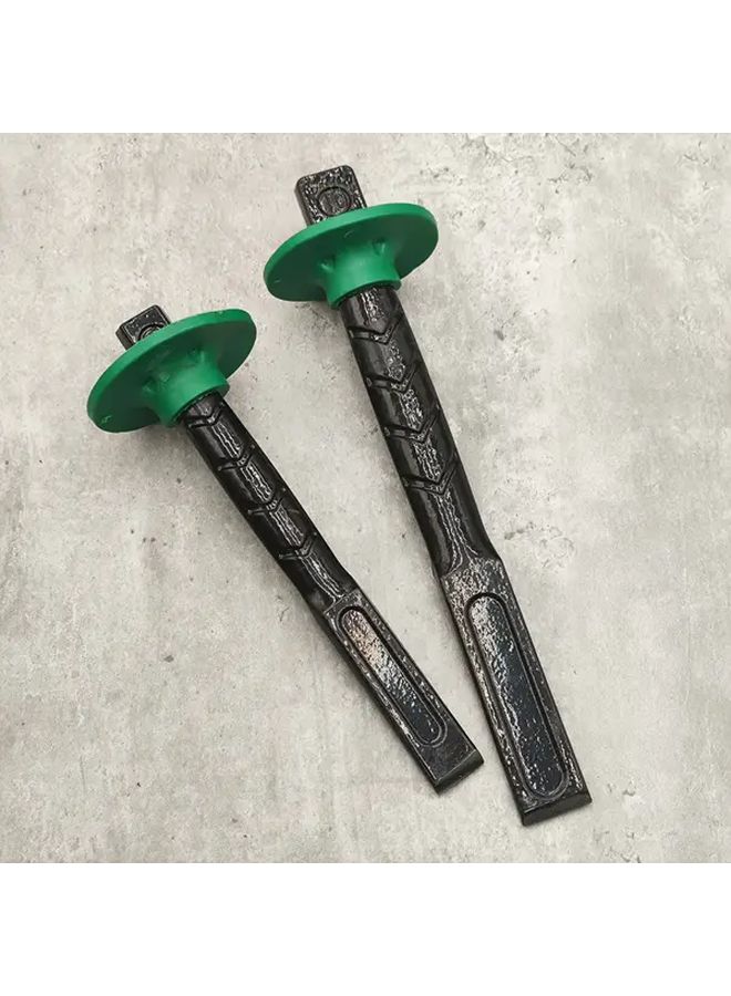 Industrial Grade Chrome Vanadium Steel Flat Head Chisel 8 And 10 Inch 2 Piece Set - Image 1