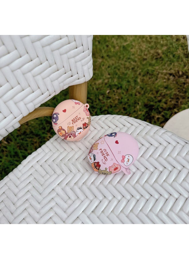 Generic - For HuaweiFreebuds456ipro3se2 Frosted Tpu Cartoon Soft Case Wireless Bluetooth Headset Protective Cover-Color:Off-white Q Version Avatar With Ice Cream Lanyard-Model:Suitable For Freebuds Pro3/pro4 - Image 1