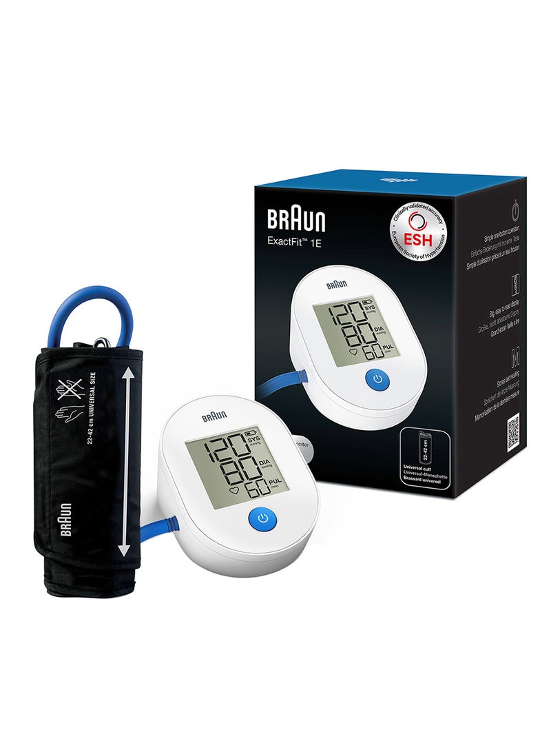 BRAUN جهاز قياس ضغط الدم في الذراع العلوي براون إكزاكت فيت 1E - دقيق سريرياً، سهل القراءة، كفة عالمية، يخزن القراءة الأخيرة BUA4000 - Image 1