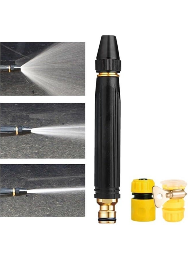 High Pressure Car Wash Water Gun Set Home Car Cleaning Spray Nozzle with 2 Connectors Garden Watering Multi Function Washer Tool Black King Kong Water Gun No Hose Included - Image 1