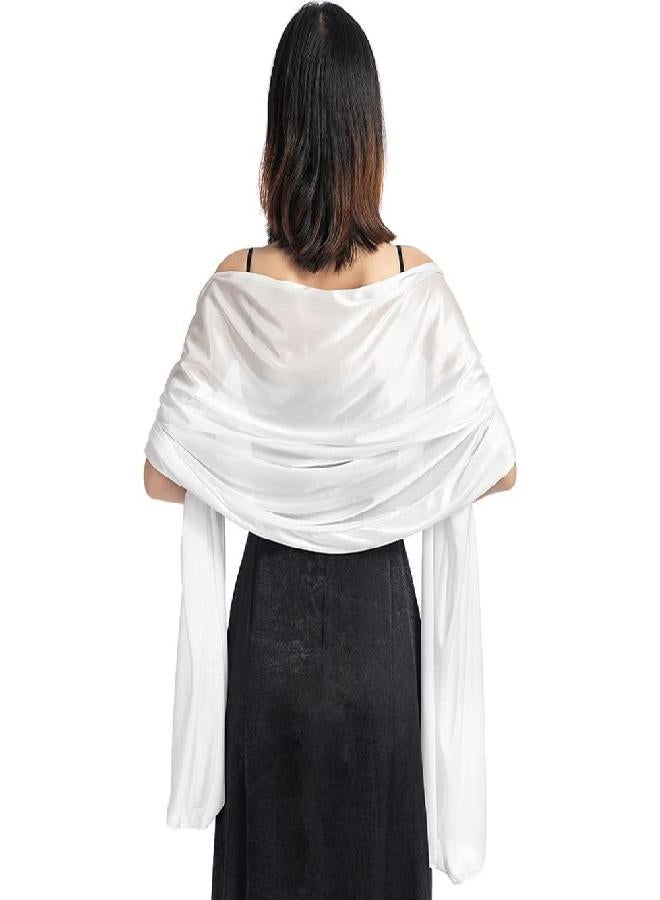 Ladiery Silky Satin Shawls and Wraps for Women Evening Dress, Lightweight Long Bridal Elegant Bright Wedding Stole - Image 1