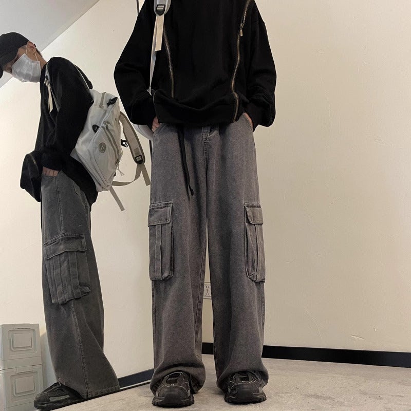 Unisex Classic Denim Jeans Loose Fit Daily Outdoor Wear - Image 3