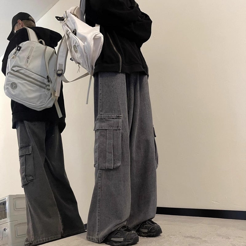 Unisex Classic Denim Jeans Loose Fit Daily Outdoor Wear - Image 5