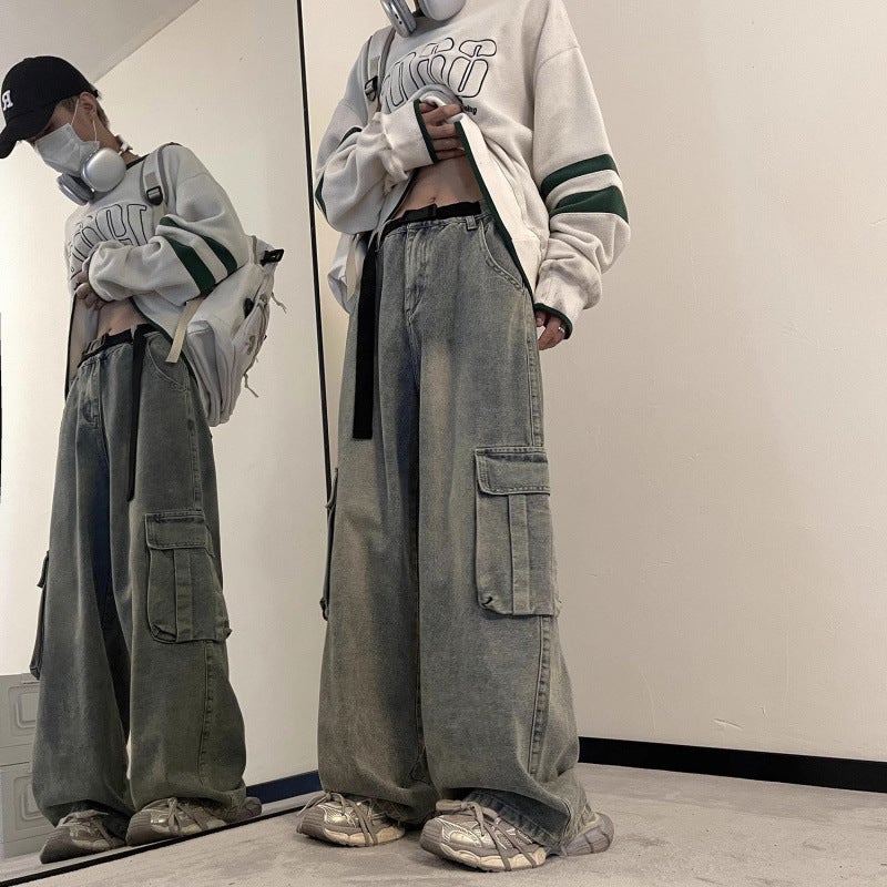 Unisex Classic Denim Jeans Loose Fit Daily Outdoor Wear - Image 4
