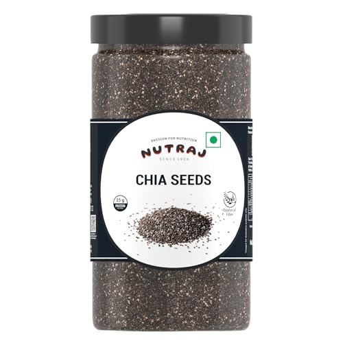 Nutraj Chia Seeds 500g Jar Pack of 1 | Seeds for Eating | Seeds for Weight Management | Good Source of Fiber | Omega-3 | Non-GMO | Gluten Free | Keto Diet Friendly | Rich in Calcium - Image 1