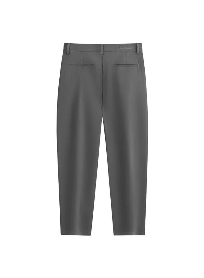 Dancing Wolves 280g Cotton-spandex Long-staple Cotton Stretch Comfortable Heavyweight Casual Cropped Pants 015 Dark Gray Size 34 - Image 5