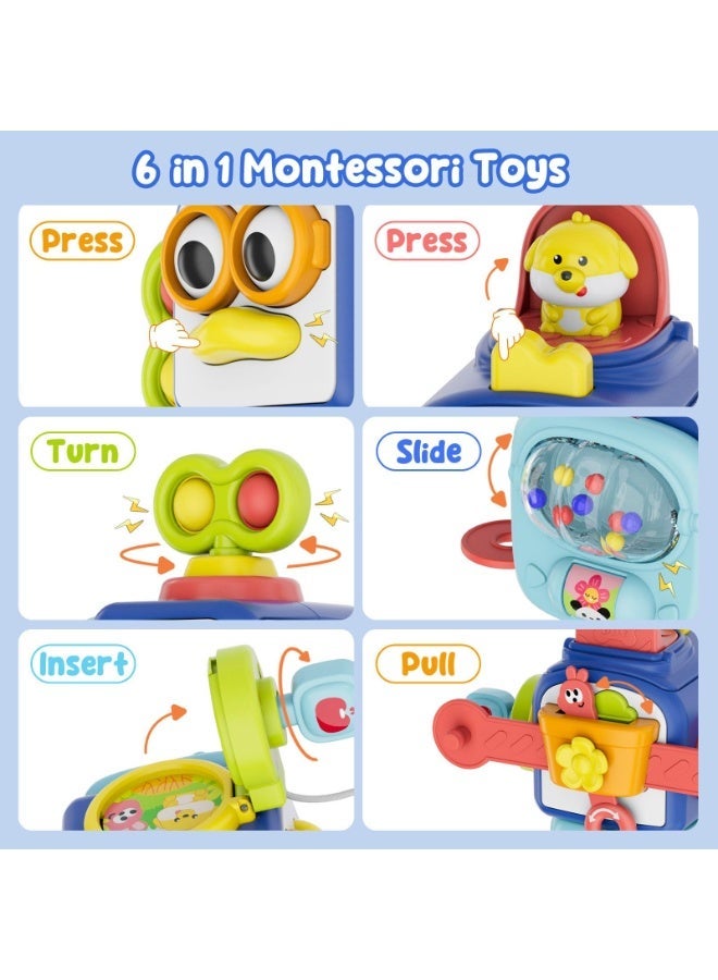 هالامودو لعبة الطفل المشغول بالكرة، صندوق تدوير المكعب الحسي التعليمي، كرة البطريق المشغولة متعددة الوظائف، لعبة مونتسوري للتعلم المبكر، لعبة لعب نشاط الرضع، زراعة التشبث وتنسيق العين اليدوية، أولاد بنات لعبة عيد ميلاد هدية ممتعة - Image 3