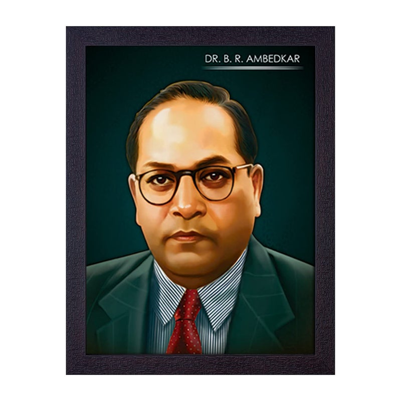 Masstone Baba Saheb Ambedkar UV Matt Textured Effect Framed HD Digital Reprint Wall Art Painting for Dcor HomeOfficeBedroomLiving Room Wall Multicolor 35X28 CM Pack of 1