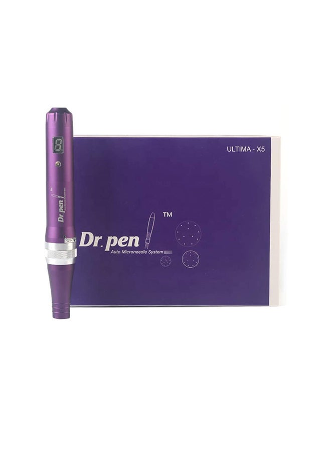 Dr.pen قلم ديرما بن Ultima X5 الكهربائي اللاسلكي لتقشير البشرة باستخدام الإبر الدقيقة، أداة للعناية بالبشرة تتضمن قطعتين من الخراطيش والإبر
