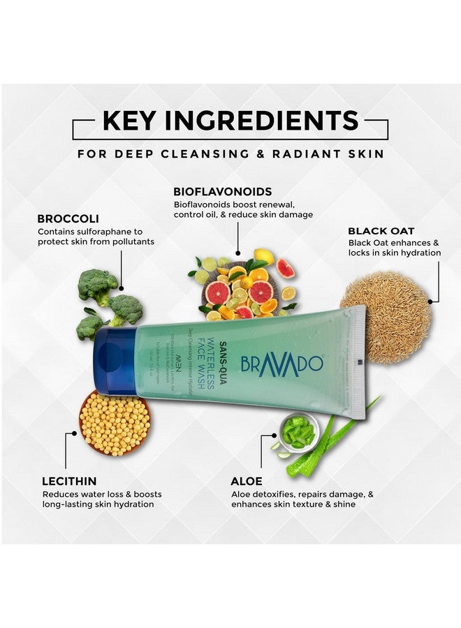 BRAVADO Sans-Qua Waterless Face Wash with Niacinamide | Detox, For Acne & Pimples, Clears Dirt, Oil Control | Deep Cleansing & Moisturizing | for Dry & Oily Skin | Face Cleanser, Facial Wash |100ml - Image 3