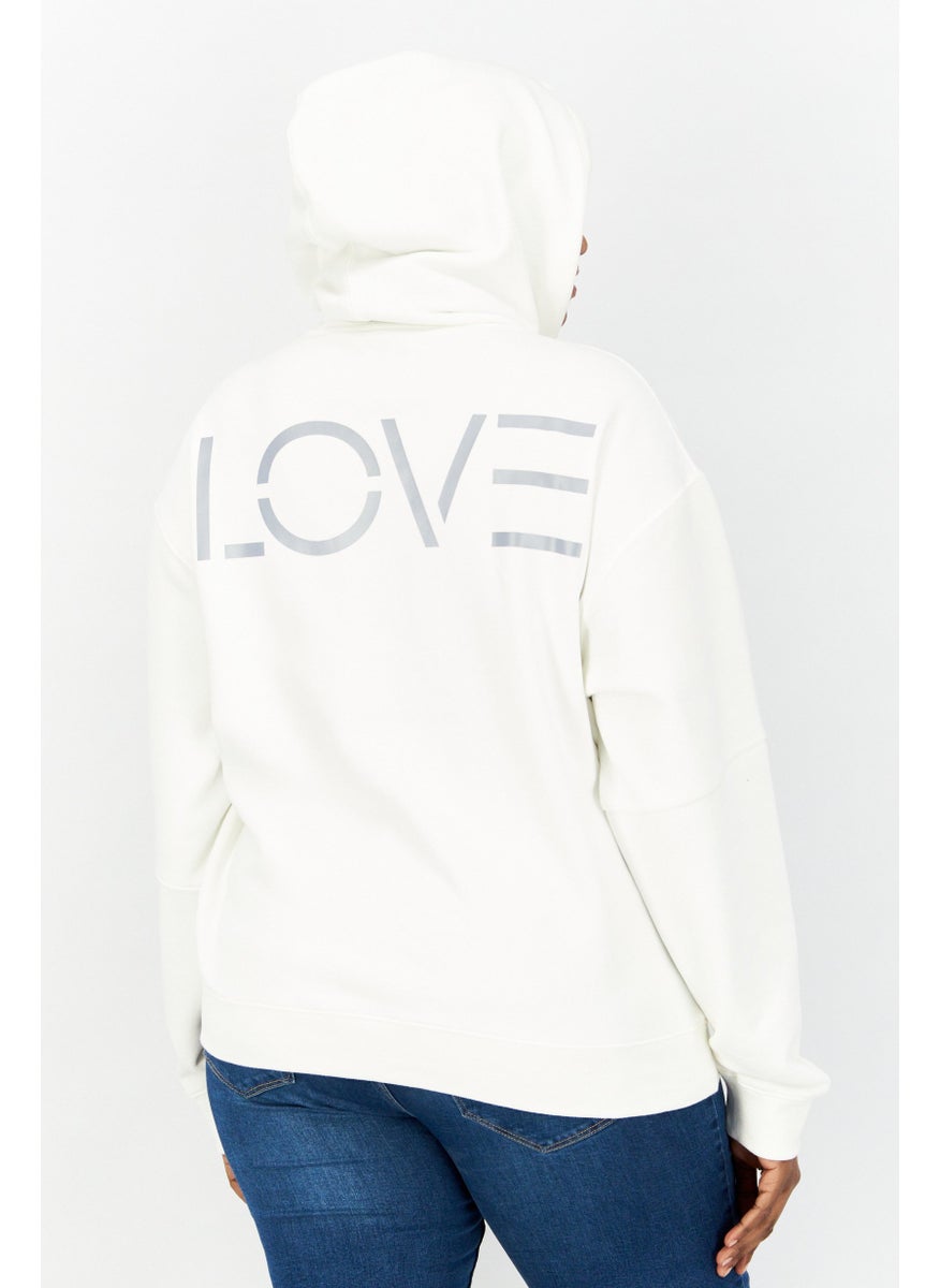 Women Hood With Drawstring Long Sleeve Plain Sweatshirt, White - pzsku/Z5E0F42806E2362CD545BZ/45/_/1737642047/f42e757e-ab3a-45a6-acd1-4868e1439dbc