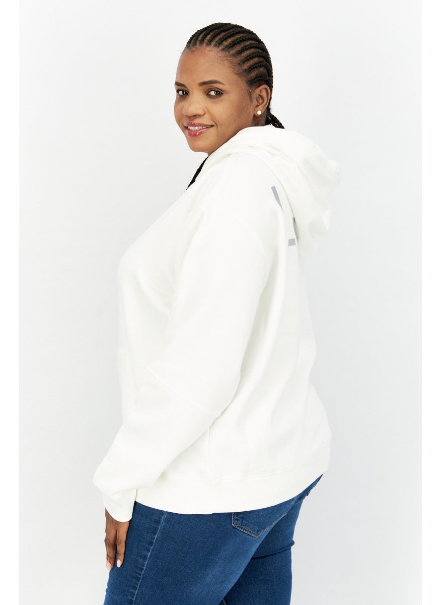 Women Hood With Drawstring Long Sleeve Plain Sweatshirt, White - pzsku/Z5E0F42806E2362CD545BZ/45/_/1739715409/3ea8a940-3809-480e-91a2-85d296876ab9