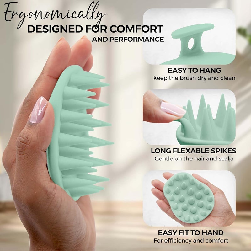 Scalp Massager Shampoo Brush - Silicon Scalp Scrubber & Exfoliator for Dandruff Removal and Hair Growth, Brush for Wet & Dry Hair, for Men, Women, Kids - BPA Free - Image 3