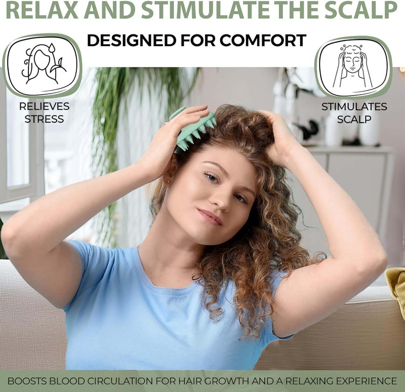 Scalp Massager Shampoo Brush - Silicon Scalp Scrubber & Exfoliator for Dandruff Removal and Hair Growth, Brush for Wet & Dry Hair, for Men, Women, Kids - BPA Free - Image 5