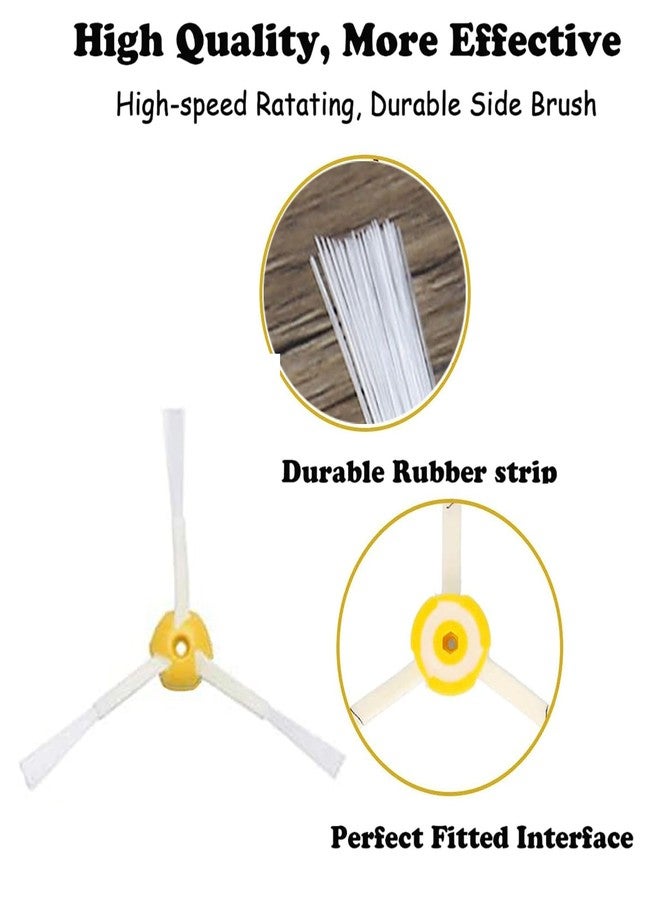 فرشاة جانبية من فانكليريديا لسلسلة iRobot Roomba 500 و600 و700 (692، 694، 680، 660، 665، 651، 650، 630، 614، 595، 585، 564، 560، 550) - قطع غيار وملحقات للمكنسة الكهربائية - عبوة من 3 قطع - Image 3