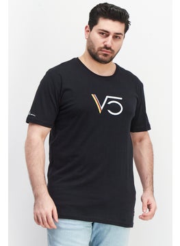 Aston Martin Men Crew Neck Short Sleeves Graphic Printed T-Shirt, Black  - Image 1