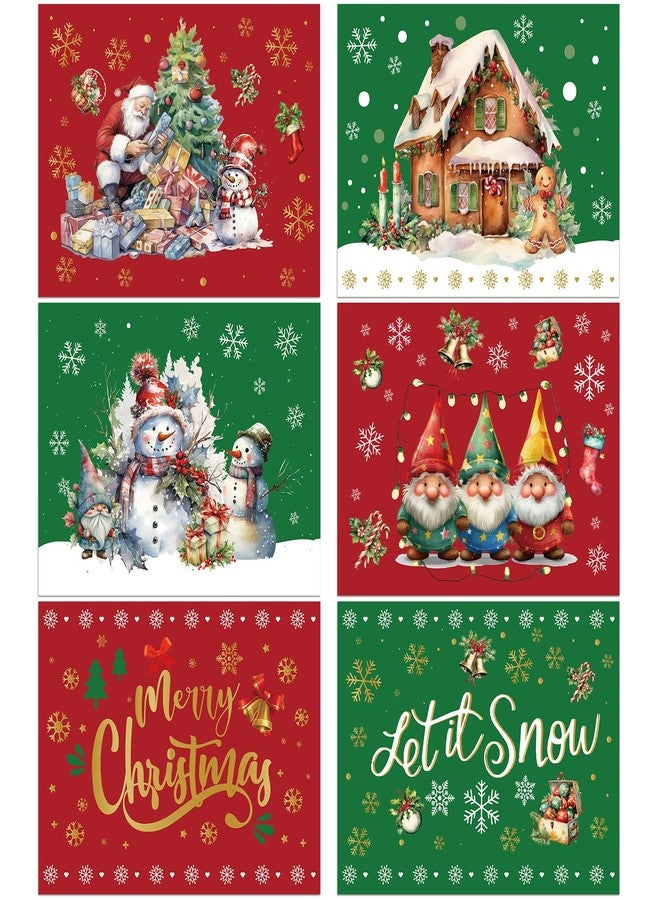 OBUSATT Christmas Placemats Table Placemats Set of 6 Plastic Seasonal Table Mats Decoration Washable Red and Green Winter Xmas Holiday Decoration for Kids Home Kitchen Dining Room Housewarming Gifts - Image 1