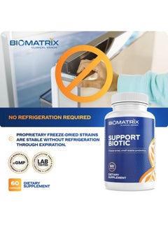 BioMatrix Premium Probiotic For Men And Women No Refrigeration Required Saccharomyces Lactobacillus Bifidobacterium Strains Daily Digestive Supplement ; Support Biotic (60 Capsules)  - Image 4
