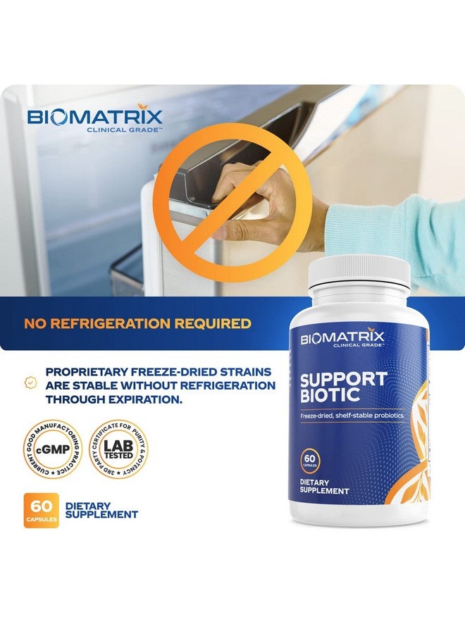 BioMatrix Premium Probiotic For Men And Women No Refrigeration Required Saccharomyces Lactobacillus Bifidobacterium Strains Daily Digestive Supplement ; Support Biotic (60 Capsules) - Image 4