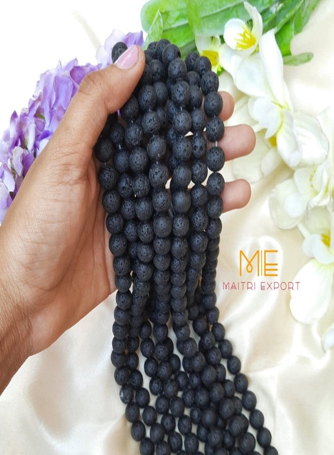 Maitri Export Natural Lava - Stone/Beads/Gemstone 10mm Round Loose Beads in String for Making Necklace/Jewelry/Bracelet/Mala (Lava) - Image 2