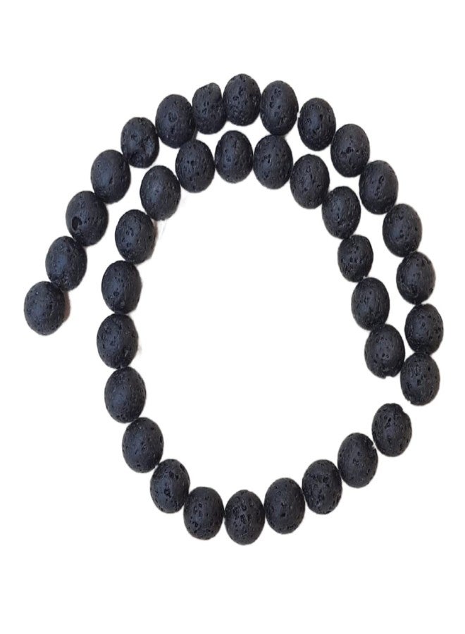 Maitri Export Natural Lava - Stone/Beads/Gemstone 10mm Round Loose Beads in String for Making Necklace/Jewelry/Bracelet/Mala (Lava) - Image 1