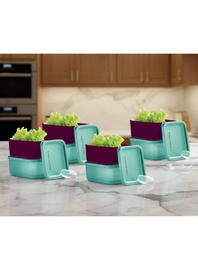 Tupperware Square Dry and Refrigerator, Kitchen, Office, Home Storage Cubix Box 650 ML set of 2 Pieces - same as image color - Image 3