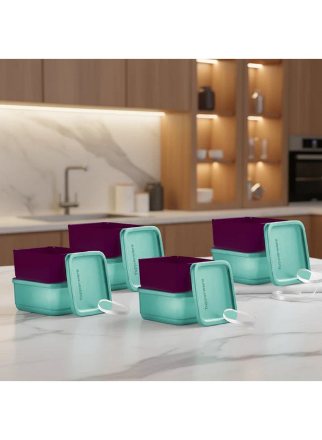 Tupperware Square Dry and Refrigerator, Kitchen, Office, Home Storage Cubix Box 650 ML set of 2 Pieces - same as image color - Image 4