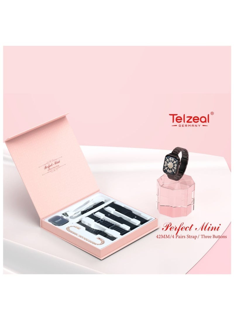 Telzeal Perfect Mini 42mm Ladies Smart Watch with HD Touch Display, Bluetooth Calling, Health Monitoring, Step & Sleep Tracking, Multiple Watch Faces, Elegant Slim Design, Long Battery Life, Notifications & Fitness Tracker – Ideal for Women - Image 3