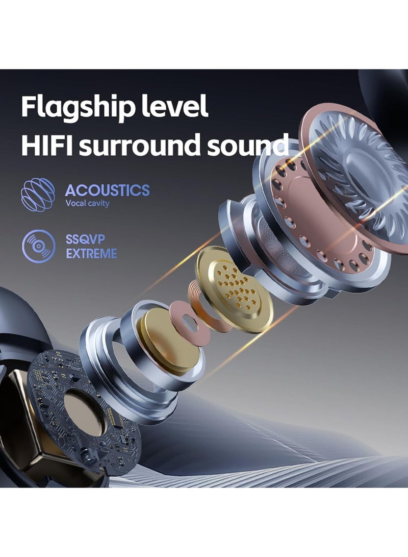 caijin Wireless ear clip sports headphones, air conduction headphones, bluetooth headphones, LED display, IPX7 waterproof headphones, ear hook bluetooth headphones for running, cycling, exercising, driving - Image 2