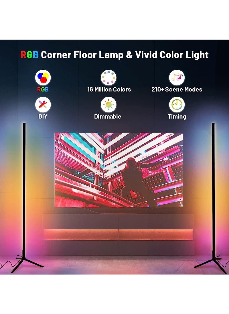 PRIMO PLUS - Remote Control LED Light Corner Lamp Multicolor Remote Control LED Light Corner Lamp Multicolour 55x13.78inch - Image 1