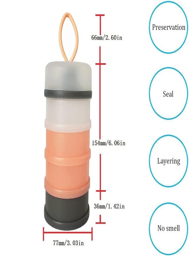 S SMITEX Smitex Formula Dispenser Container, Portable Milk Powder Dispenser, Baby Feeding Travel Storage Container, Non-Spill Stackable Baby Snack Storage Container, BPA Free, 4 Compartments - Image 2