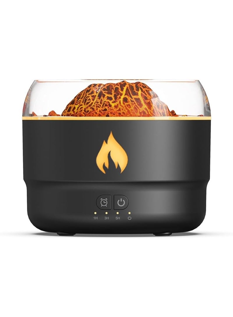 Flame Essential Oil Diffuser, 7 Color Flame Lights, 280ml Flame Air Humidifier, Waterless Auto Off, Aromatherapy Diffuser, for Home Office Bedroom Yoga (Black) - Image 1