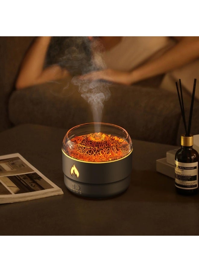 Flame Essential Oil Diffuser, 7 Color Flame Lights, 280ml Flame Air Humidifier, Waterless Auto Off, Aromatherapy Diffuser, for Home Office Bedroom Yoga (Black) - Image 5