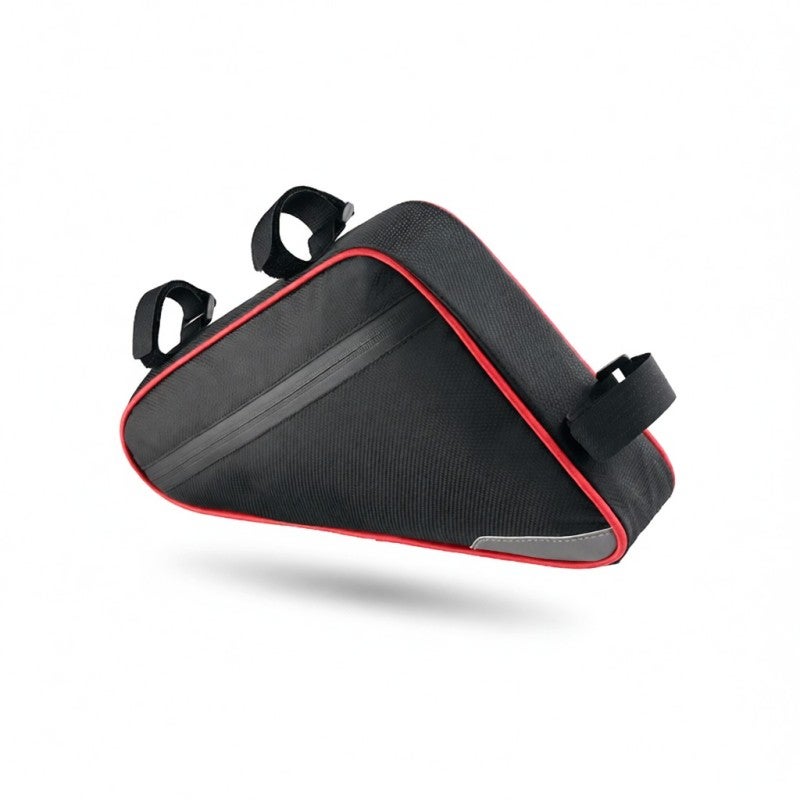 wheel up Bike Bag: Grey PVC Material Wear-resistant Water-resistant - Reflective Strips Adjustable Tape Large Capacity for Mountain Road Bike Riding Lovers - Image 3