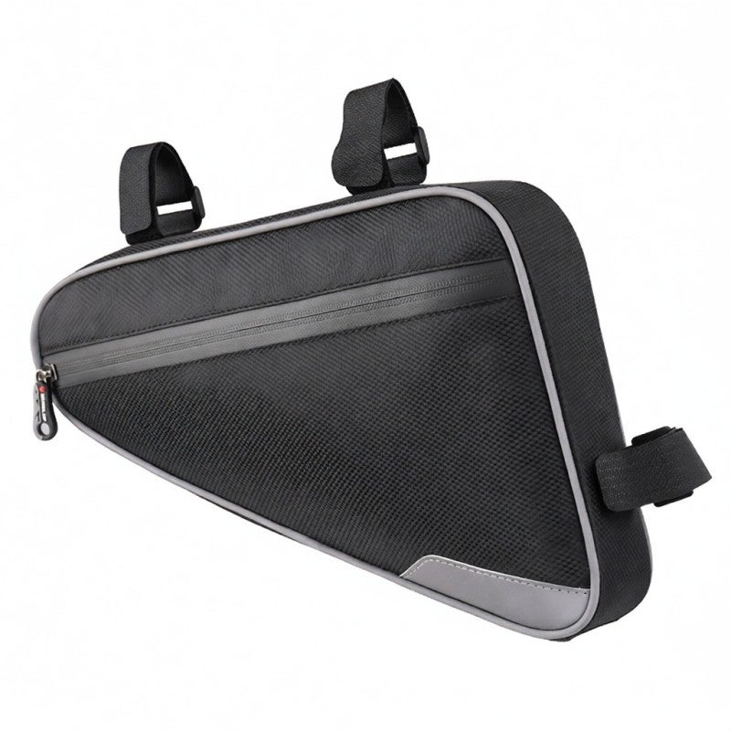 wheel up Bike Bag: Grey PVC Material Wear-resistant Water-resistant - Reflective Strips Adjustable Tape Large Capacity for Mountain Road Bike Riding Lovers - Image 1