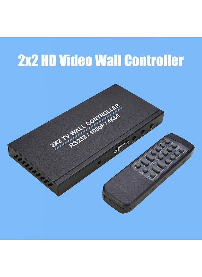Generic - 2x2 HD Video Wall Controller TV Display Video Controller Maximum Support 4K@60Hz Input Resolution Wide Compatibility UK Plug - Image 1