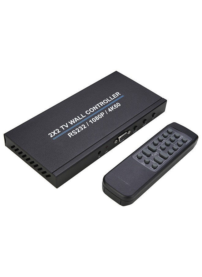 Generic - 2x2 HD Video Wall Controller TV Display Video Controller Maximum Support 4K@60Hz Input Resolution Wide Compatibility UK Plug - Image 1