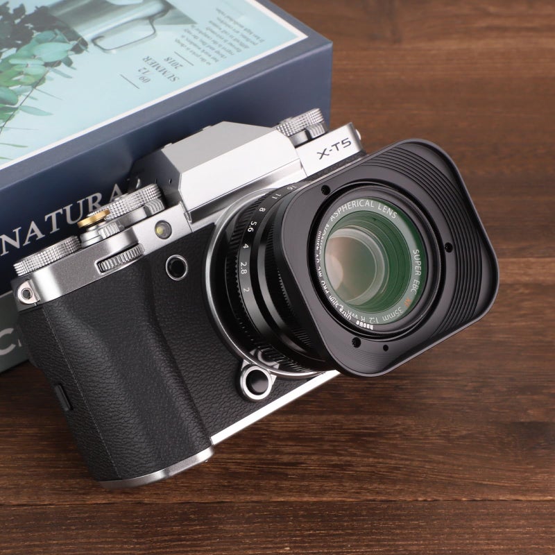 Haoge LH-X35 Bayonet Square Metal Lens Hood for Fujifilm Fuji Fujinon XF35mmF2 XF 35mm f/2 R WR and XF23mmF2 XF 23mm f2 R WR Lens on X-Pro3 X-Pro2 X-T4 X-T3 X-T30 X-T20 Replace LH-XF35-2 - Image 2